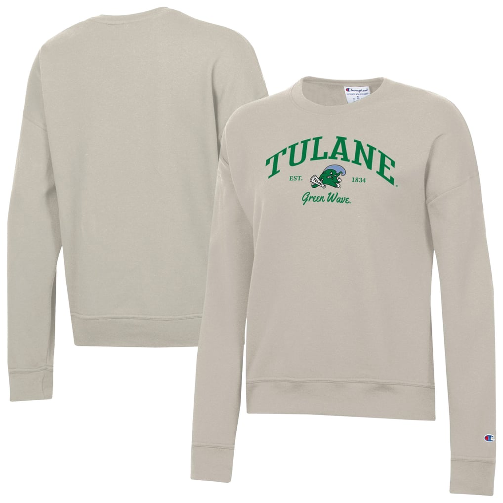  Tulane Green Wave Champion Women's Powerblend Pullover Sweatshirt - Oatmeal